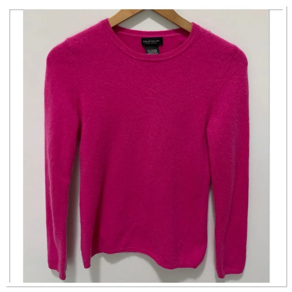 Lord & Taylor Cashmere Crewneck Sweater Fuchsia Punk Size Small